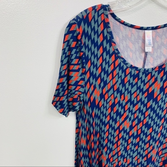 LuLaRoe Blue Geometric Print Tunic Top Extra Small - Picture 2 of 9
